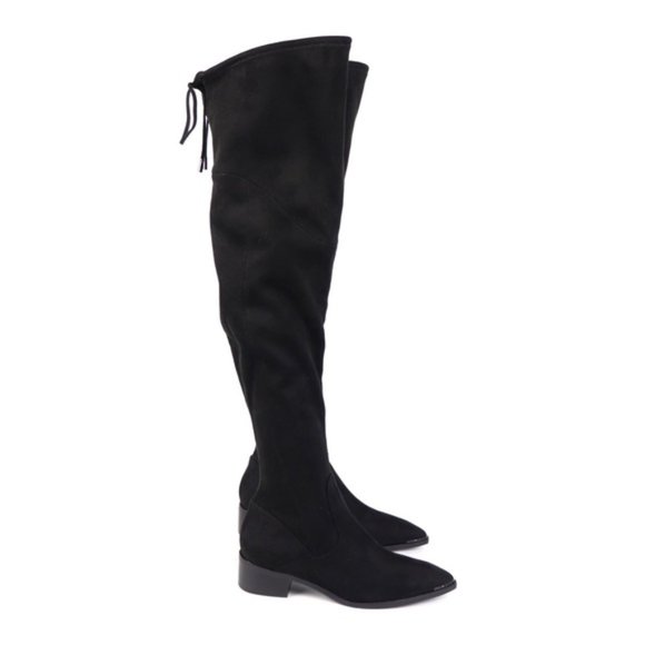 Marc Fisher Shoes - Marc Fisher Yuna Faux Suede Over the Knee Pointed Toe Boots Size 7 Black